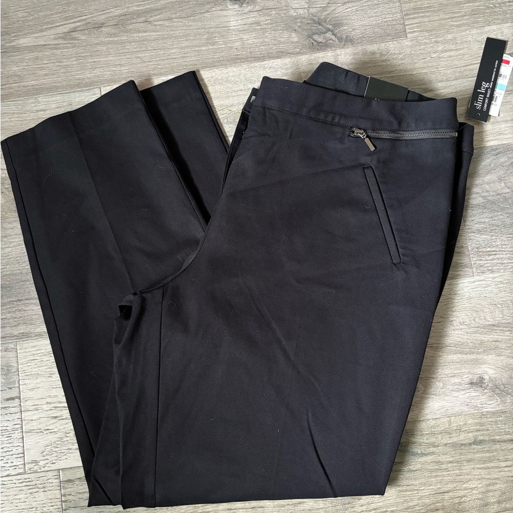 NWT Alfani Slim Leg Comfort Waist Black Pants Plus Size 20W